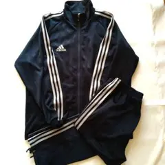 【美品】アディダス　セットアップ　ジャージ　トラックジャケット　ネイビー×グレー
