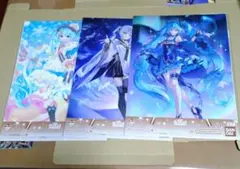 一番くじ雪ミク　クリアポスター3種セット