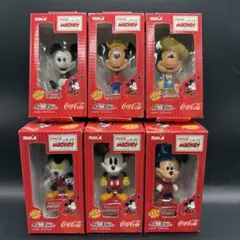 75周年コカ・コーラ＆ミッキーマウス コラボ　首振りフィギュア 6体セット 75周年コカ・コーラ＆ミッキーマウス コラボ 首振りフィギュア 6