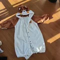 犬耳付きフリースロンパース 60-70cm