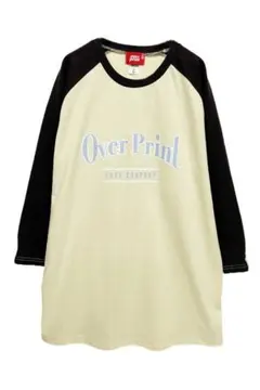 Over Print 七分袖カットソー Mサイズベージュ/ブラウン　新品未使用