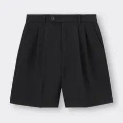 GU Wタックショートパンツ ブラック