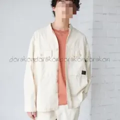 新品 ALPHA INDUSTRIES バンドカラーミリタリーシャツ アイボリーのサムネイル