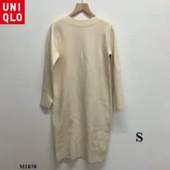 UNIQLO『ユニクロ』スフレヤーン ボートネック ワンピース【S】オフホワイト