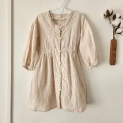 テータテート　ベージュ ダブルガーゼ ワンピース