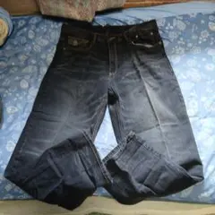 ダークブルー ストレートデニムウエスト110