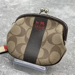 【微美品】COACH　コーチ　コインケース　PVC　レザー　ベージュ