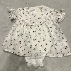 petit main さくらんぼ柄 ロンパース 80cm