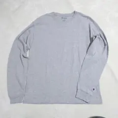 Champion クルーネック 長袖 カットソー ロンT グレー