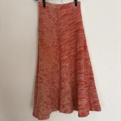 フレアスカート オレンジ系 ロング丈