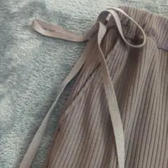 seeset (シーセット)リブ編みグレージュワイドパンツ