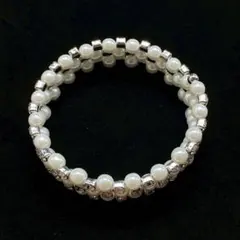 88遺品整理品　ブレスレット　パール？　真珠？　ダイヤ？　ジルコニア？　銀？