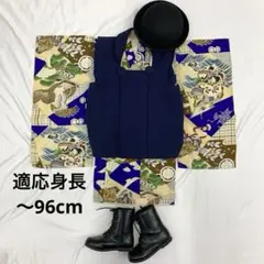607abu50□七五三 アンティーク 三歳 男の子 着物&長襦袢 鶴 松