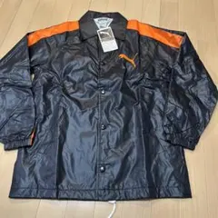 80s　vintage　PUMA　トラックジャケット　刺繍　オレンジ×ブラック