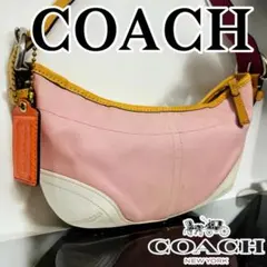 希少カラー コーチ ホーボー 三日月 ワンショルダー ピンク ホワイト y2k