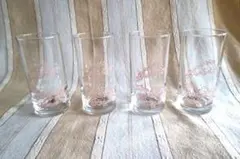 【グラス】桜の花びらデザイン ガラスコップ 4個セット★