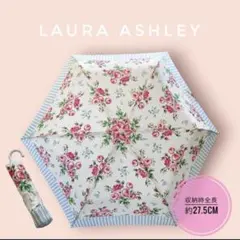 Laura Ashley 未使用 軽量 花柄折りたたみ傘 ローズ柄 梅雨のサムネイル