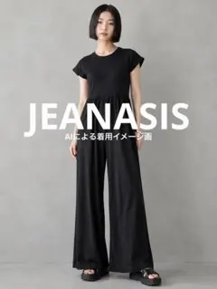 【美品】JEANASISバックZIPカットオーバーオール