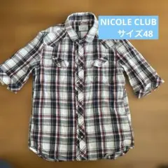 NICOL CLUB 7分袖シャツシャツ 48サイズ チェック柄のサムネイル