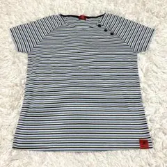 DANSKIN 半袖Tシャツ レディースM ボーダー ストレッチ 日本製 春夏のサムネイル