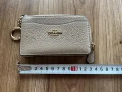 COACH レザー製カードケース ベージュ