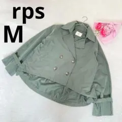 ★ rps アールピーエス ジャケット スエード ダブルボタン 無地 グリーンMのサムネイル