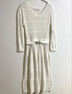 MISCH MASCH 総レース　ニットロングワンピース　キャミワンピ付き200