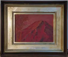 超美品！値下げ交渉あり。74mm✕100mm　ミニ絵画　24K　純金箔の赤富士 超美品！値下げ交渉あり。74mm✕100mm ミニ絵画 24K 純金箔の赤富士