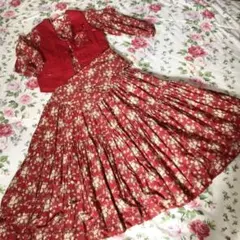 美品　ヴィンテージ　ピンクハウス　サッシュベルト付きロングワンピースベストセット