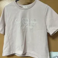 FUN ハートパール刺繍 半袖Tシャツ ピンク 未使用