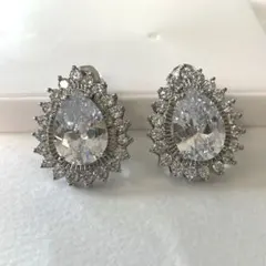 【結婚式】ティアドロップクリスタルイヤリング