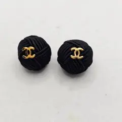 未使用 シャネル ボタン 2個セット ココマーク 黒×金 19mm 袋 タグ付