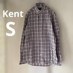 Kent 長袖 チェックシャツ S ピンク×ネイビー