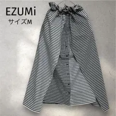美品✨EZUMi リネン混 アシンメトリー パッチワーク風 ギャザースカート Mのサムネイル