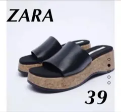ZARA ザラ　ブロックウェッジソールサンダル　39 厚底　新品