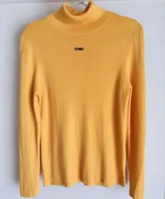 【美品】ミスエディコレクション リブ編みタートルネックニット イエロー