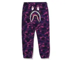 A BATHING APE シャーク スウェットパンツ パープルカモのサムネイル