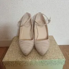 R&E パンプス　ヒール　ラメ　ストラップ　23.5cm