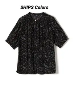 SHIPS Colors:〈洗濯機可能〉サテン ギャザー 5分袖 シャツのサムネイル