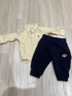gapベビー　イエローシャツボトムスセット