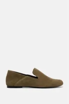 新品　ZARA オリーブブラウン　スエード スリッポン