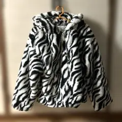 GIBOUS ゼブラ柄 ファーベスト Mサイズ 美品 ユニセックス 人気モデル 