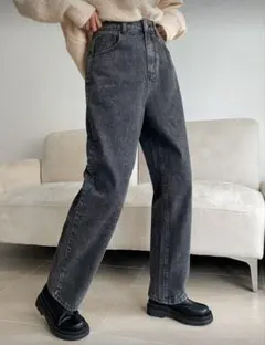 SHEIN DAZY ダークグレー ストレートデニム Sのサムネイル