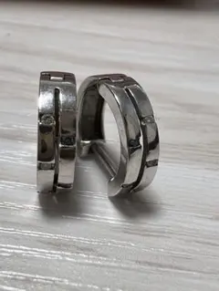 ⭐︎K10WG ブルーダイヤピアス⭐︎フープ⭐︎中折れ⭐︎