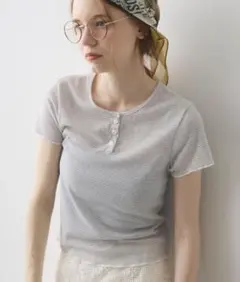 crisp henley neck border T ヘンリーネックボーダーTのサムネイル