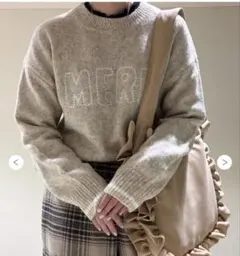 サマンサモスモス ロゴ刺繍プルオーバーニット　新品タグ付き　キナリ