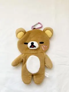 リラックマ カラビナ付きモバイルケース ハート刺繍 ポーチ2012年レア
