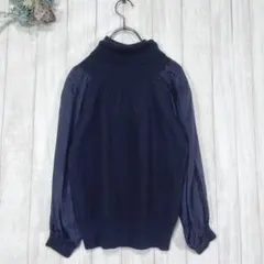 ☆il cane arancio (F) タートルネック ニットサテン 異素材