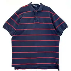 USA製ラルフローレンPOLORalph Lauren半袖ポロシャツボーダー刺繍