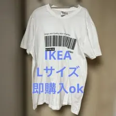 即購入ok IKEA バーコードロゴ Tシャツ ホワイト L/XLのサムネイル